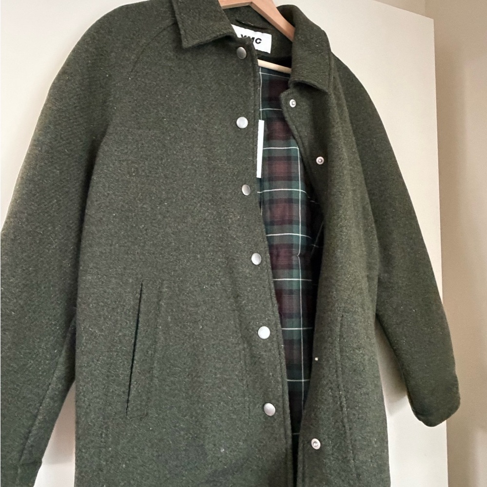 YMC Women's Classic Dark Green Sprint Jacket, Plaid Interior